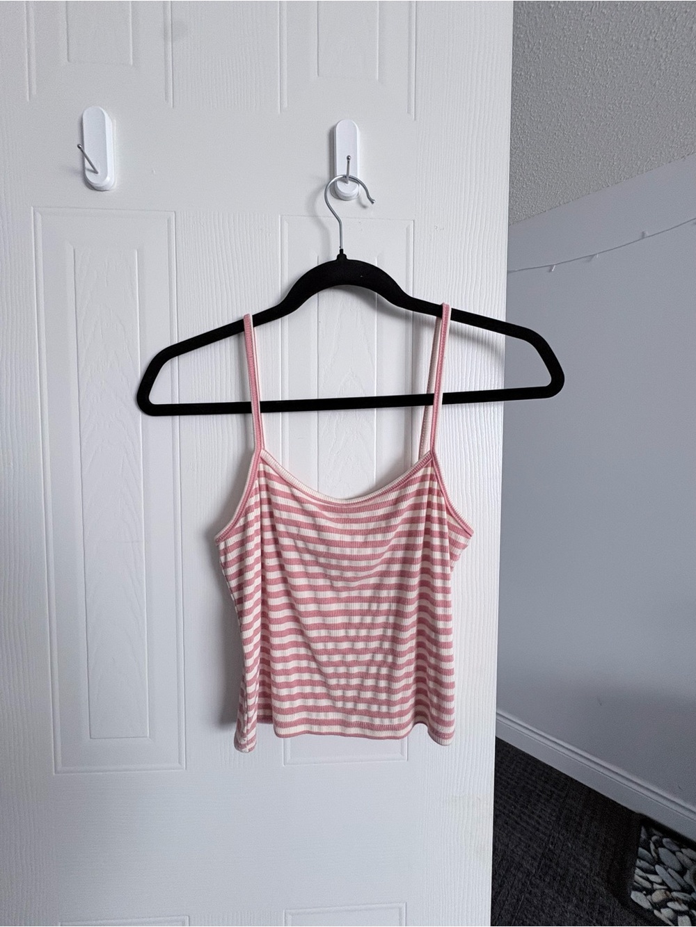 Striped Pink Spaghetti Strap Tank Top